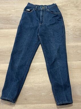 Vintage 1990s Dark Wash High-Waist Straight Pepper Stretch Lee Jeans Medium 8